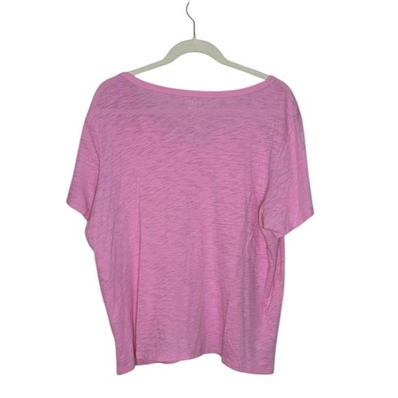 Old Navy Everywear 100% Cotton V-Neck Tee Shirt Top in Pink Flamingo XL - Picture 4 of 5
